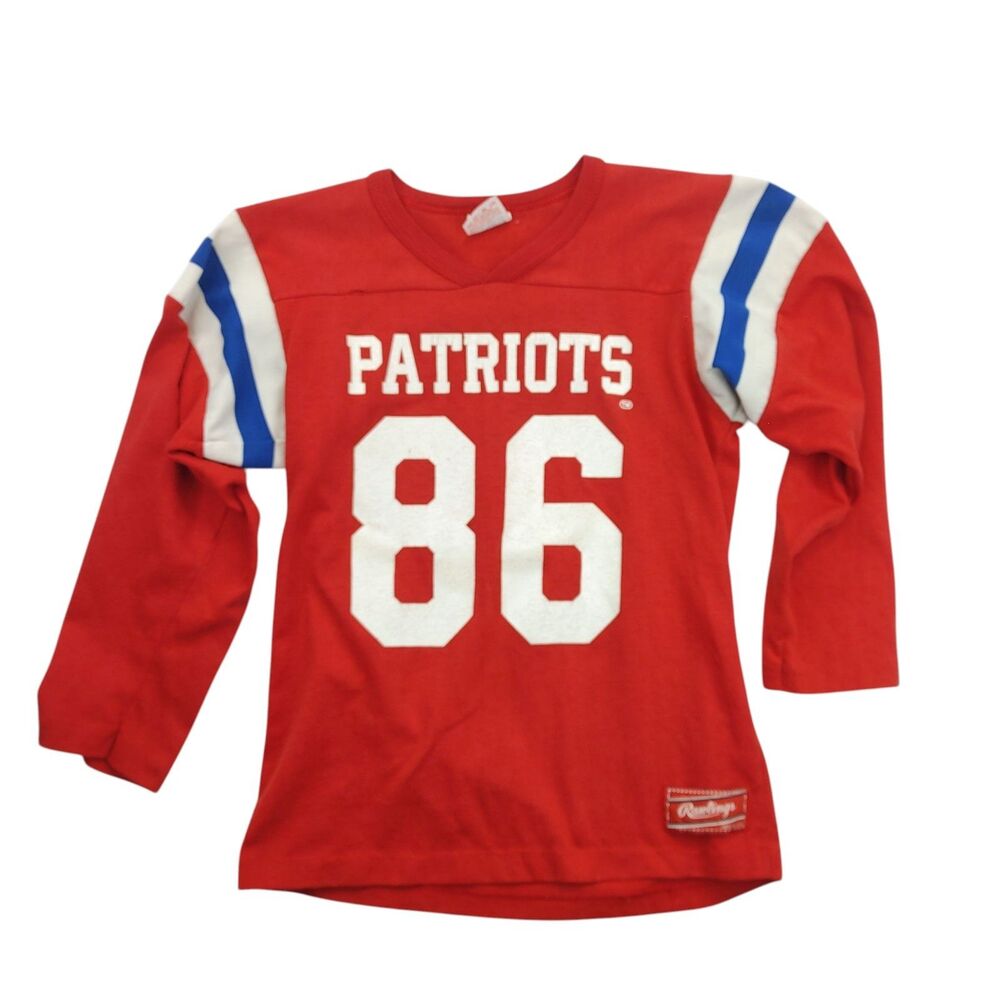 Vintg 80s Rawlings New England Patriots Stanley Morgan #86 Jersey Youth Large